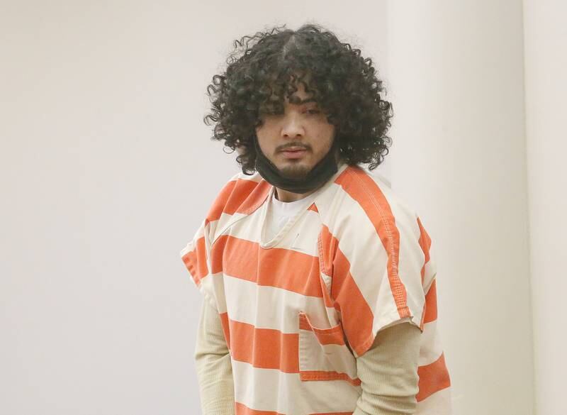 Fernando Martinez enters the courtroom on Thursday, Feb. 20, 2025 at the La Salle County Governmental Complex in Ottawa. Martinez was sentenced to 28 years in prison for an Ottawa home invasion, during which shots were fired.