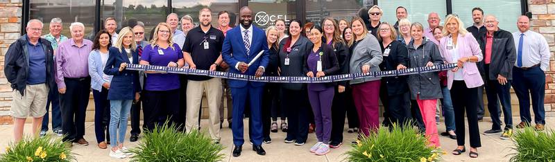 The Sycamore Chamber of Commerce welcoming XCEL Orthopedics Clinic with a ribbon-cutting