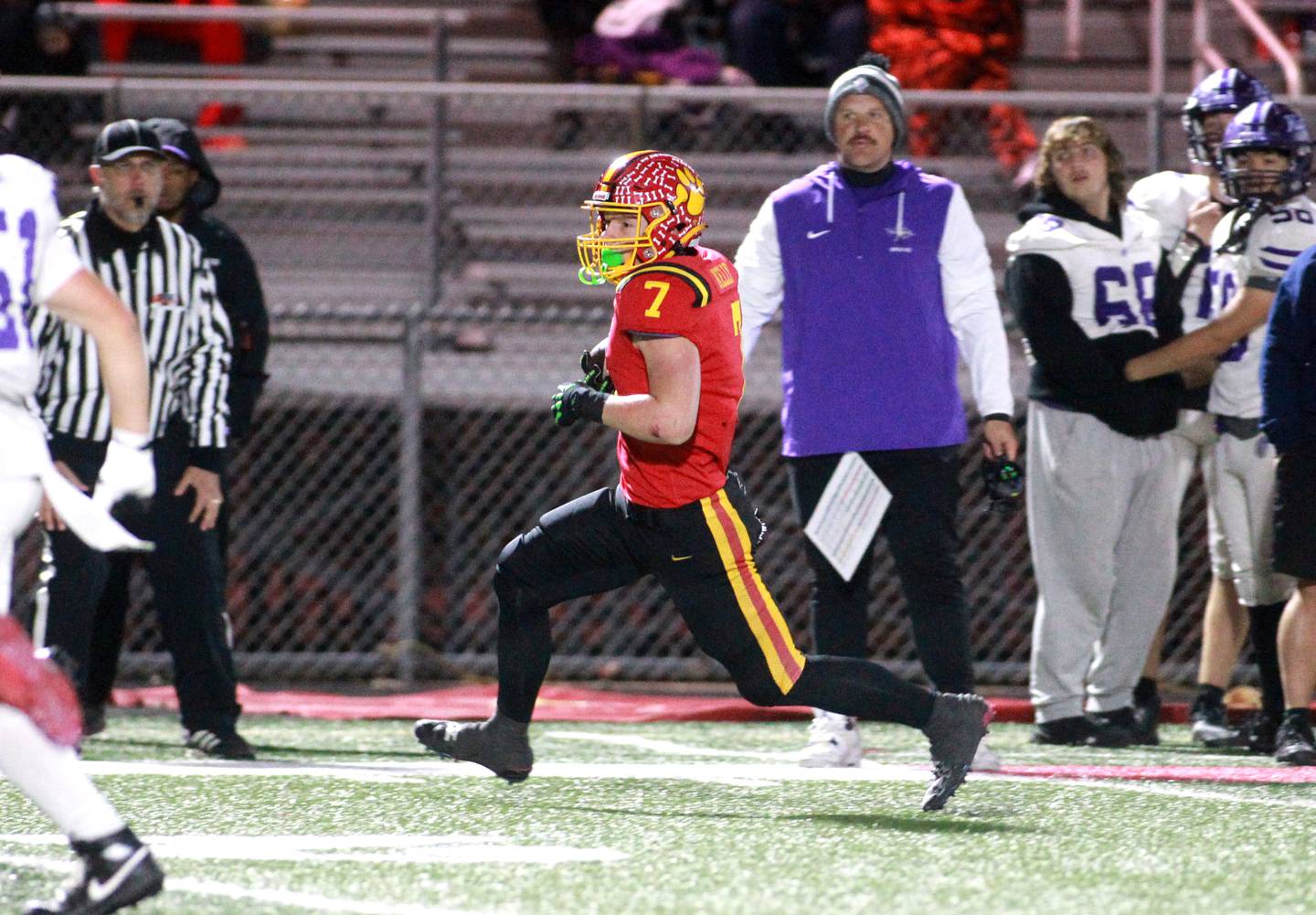 Batavia’s Greyson Kelly runs the ball during a Class 7A first-round game against Collinsville on Friday, Nov. 1, 2024 in Batavia.