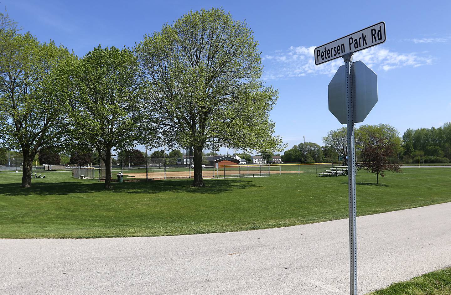 A section of Petersen Park on Monday, May 6, 2024, in McHenry.  A Wisconsin man faces an attempted murder charge after McHenry police said he attacked a woman in Petersen Park while out with his unleashed dog.