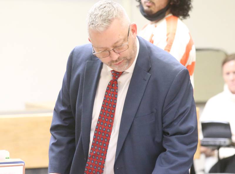 La Salle County Assistant State's Attorney Matt Kidder and prosecutor for Fernando Martinez speaks in the courtroom on Thursday, Feb. 20, 2025 at the La Salle County Governmental Complex in Ottawa. Martinez was convicted Martinez of home invasion, a Class X felony in Oct. 2024.