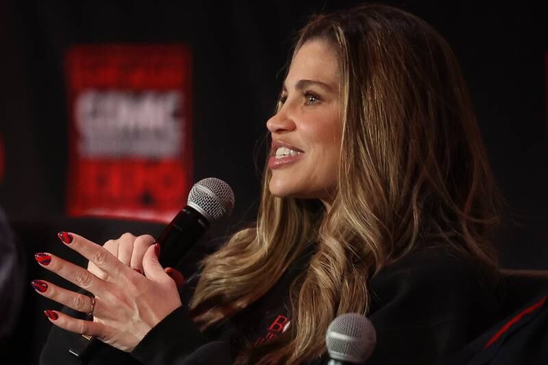 Actor Danielle Fishel, who played Topanga Lawrence, speaks at the Boy Meets World 30th Anniversary cast panel at C2E2 Chicago Comic & Entertainment Expo on Friday, March 31, 2023 at McCormick Place in Chicago.