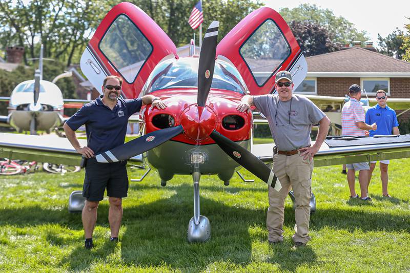 Event organizers Albert Miranda (left) and Glenn at the Brookeridge Airport Fly in.  Sept 10, 2022.
