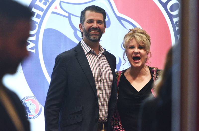 Donald Trump Jr. attended a McHenry County GOP committee (MCGOPAC) fundraiser Friday at Venuti’s restaurant in Addison. MCGOPAC chair Karen Tirio has a photo taken with Trump during a VIP photo session.