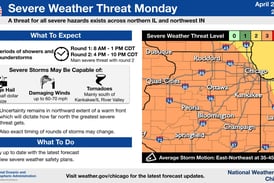 Severe storms set to hit northern Illinois Monday evening with damaging winds, hail