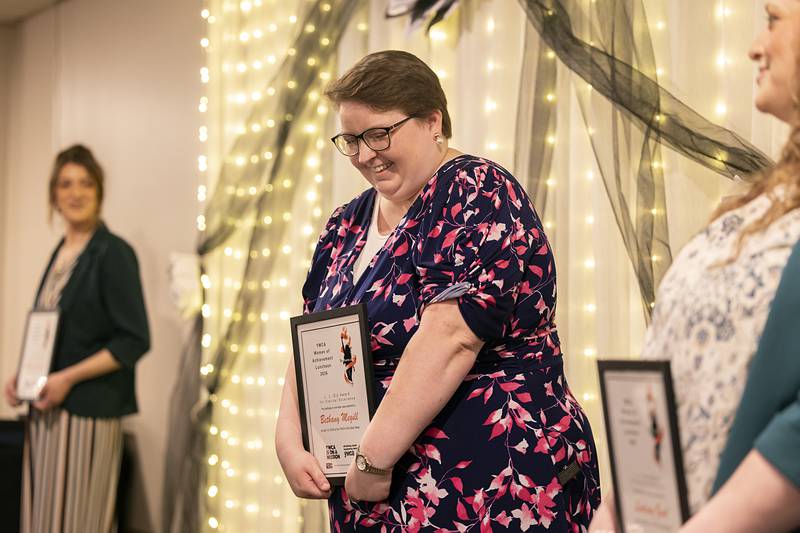 Bethany Megill was awarded the L.L. Ely Award for Clerical Excellence Thursday, April 16, 2026, at the YWCA’s Women of Achievement Luncheon.