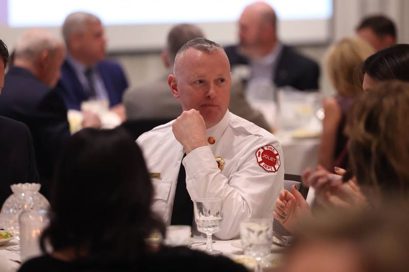 Joliet Fire Department Chief Jeff Carey attends the annual State of the City address by Joliet Mayor Bob O’Dekirk on Wednesday, February 15th.