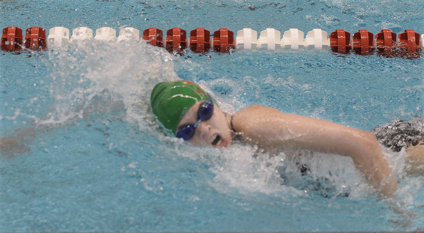 Kailey Goetsch swims the 50 freestyle during the La Salle-Peru Pentathlon on Saturday, Sept. 17, 2022.
