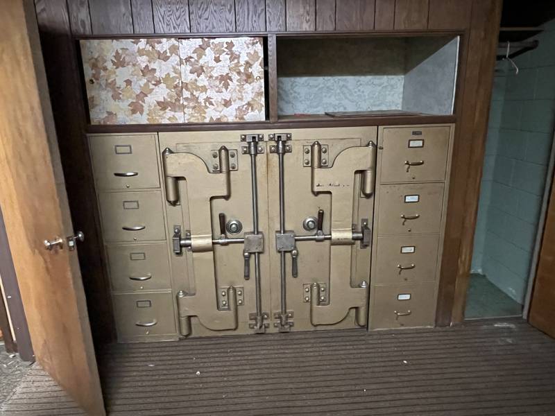 An old safe in the new building for the proposed Hinckley Public Library.