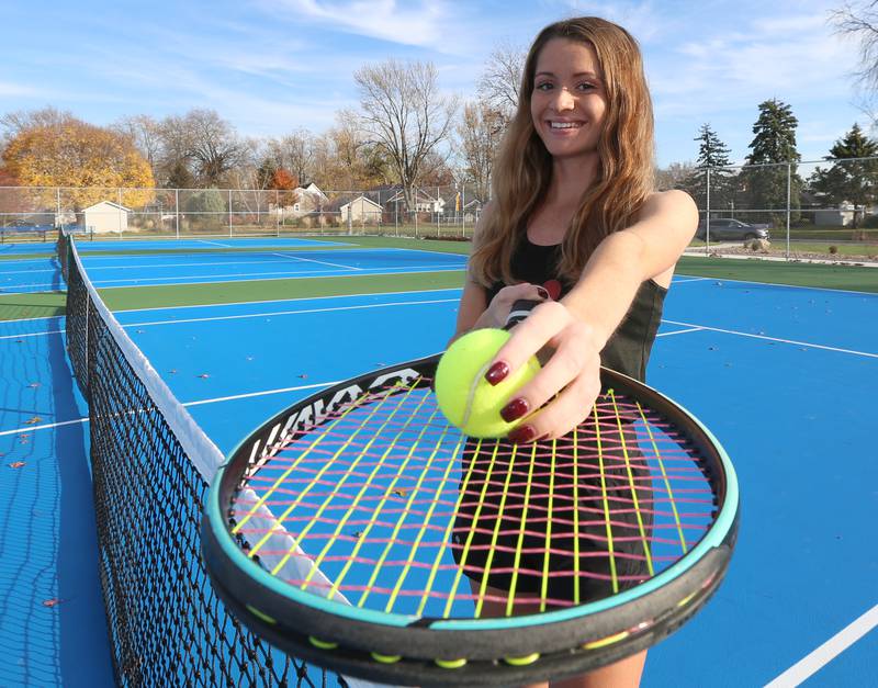 La Salle-Peru's Carlie Miller is the 2022 NewsTribune girls tennis player of the year on Friday, Nov. 4, 2022 at Washington Park in Peru.