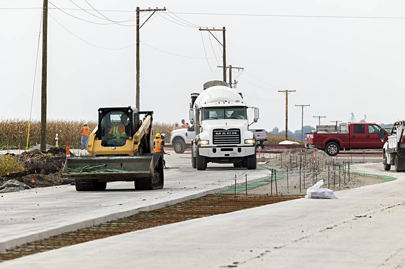 Construction on a roundabout located at state Route 40 and Science Ridge north of Sterling is progressing Wednesday, Sept. 20, 2023. The intersection was deemed one of the most unsafe in the area during a recent study.