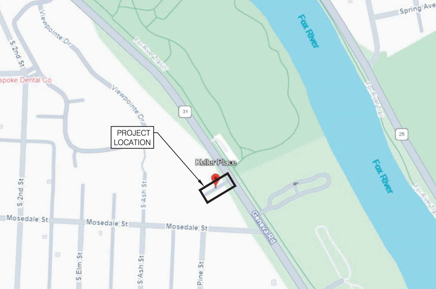 St. Charles is looking to improve Keller Place roadway off of Galena Road near the Fox River.
