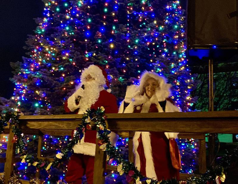 Santa Claus and Mrs. Claus helped community members count down to light the Christmas trees outside the DeKalb County Courthouse, 133 W. State St. as part of Discover Sycamore's annual Walk with Santa holiday event on Friday, Dec. 1, 2023.