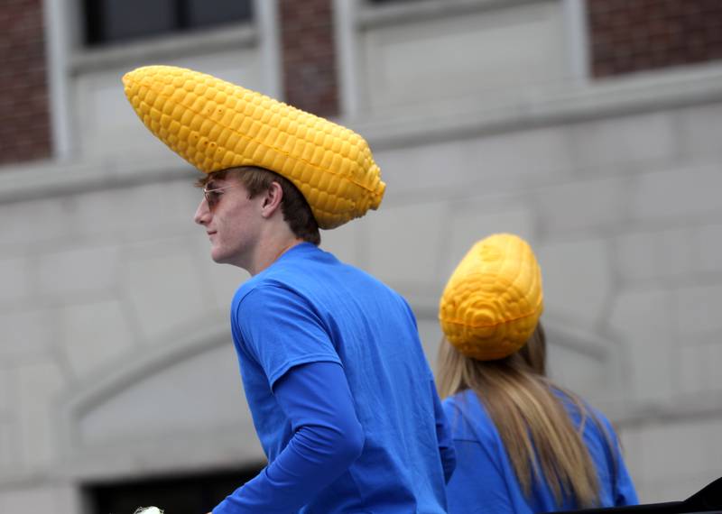 Geneva High School Corn King and Queen Ryan Danielski and Lauren Quisling ride in the school’s homecoming parade on State Street on Friday, Sept. 23, 2022.