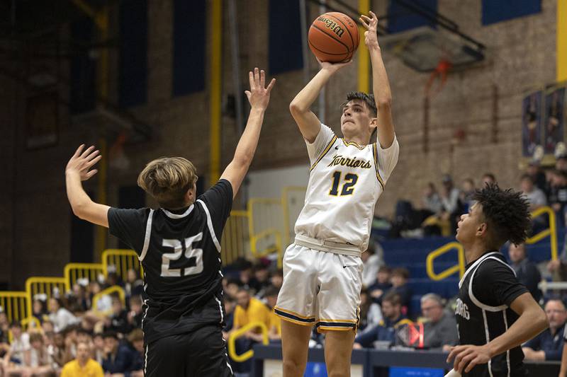 Sterling’s Carter Chance puts up a jumper Tuesday, Jan. 24, 2023 against Galesburg.