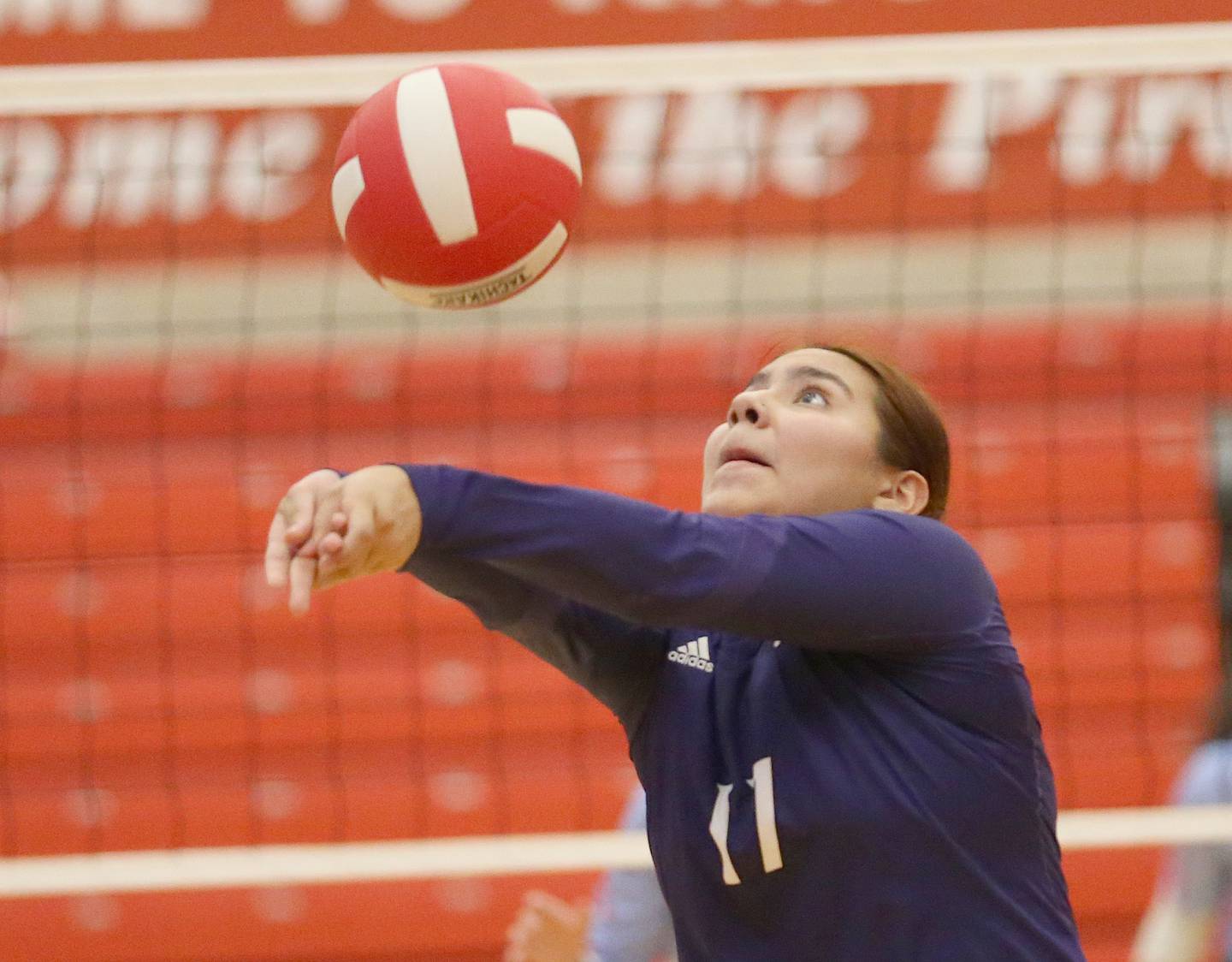 Plano's Rita Lauro sends the ball over to the Ottawa side of the net on Thursday, Aug. 31, 2023 in Kingman Gym at Ottawa High School.