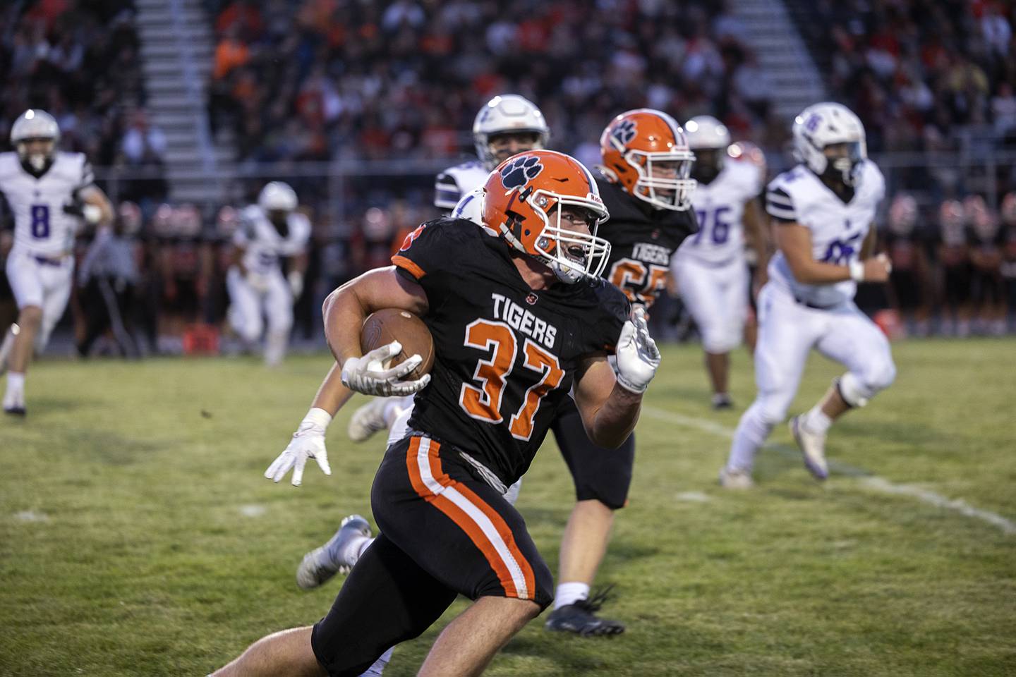Byron’s Caden Considine runs the ball against Dixon Friday, Sept. 5, 2025, at Byron High School.