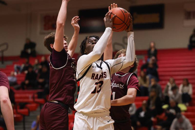 Bolingbrook’s Jason Lawani goes in for the shot against Lockport on Friday, February 10th.