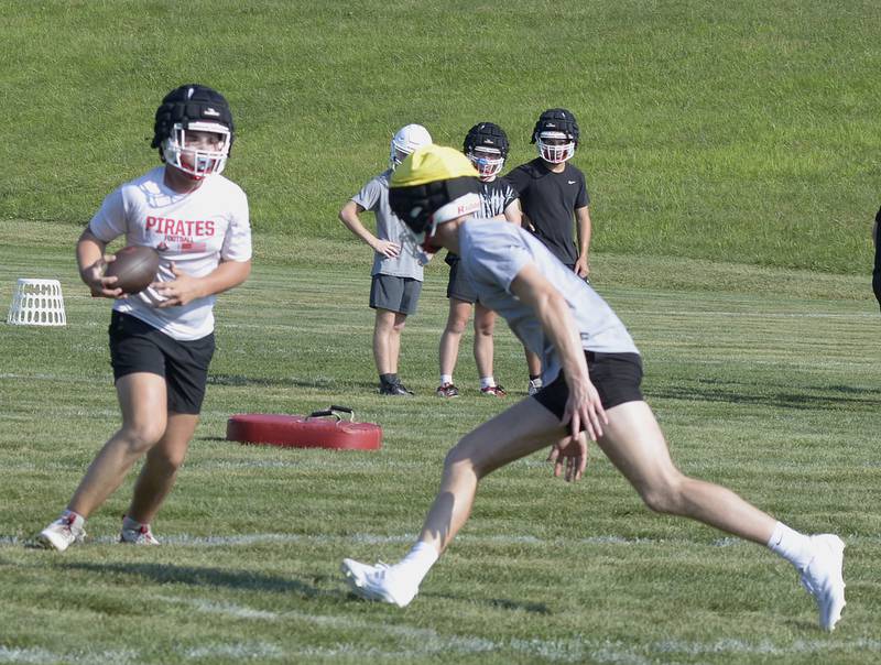 The Ottawa Pirates began their first official practice Monday at Ottawa High School  with a variety of drills and workouts to prepare for the upcoming 2025 season.
