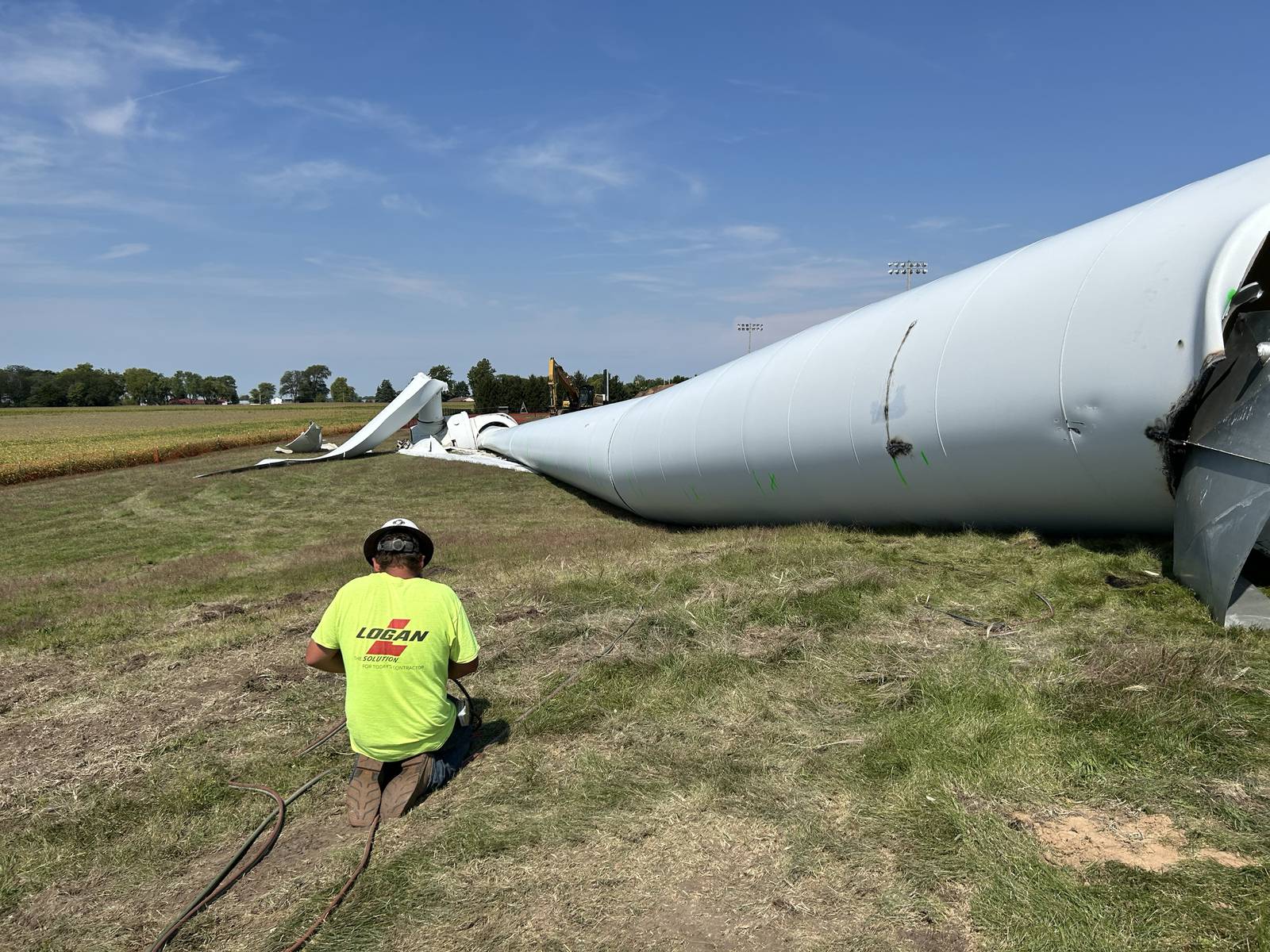 Erie wind turbine taken down, now being dismantled Shaw Local