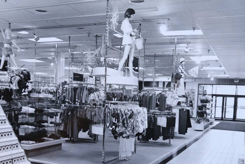 A view of the womens clothing department inside Bergner's when it opened inside the Peru Mall on Wednesday, April 10, 1974.