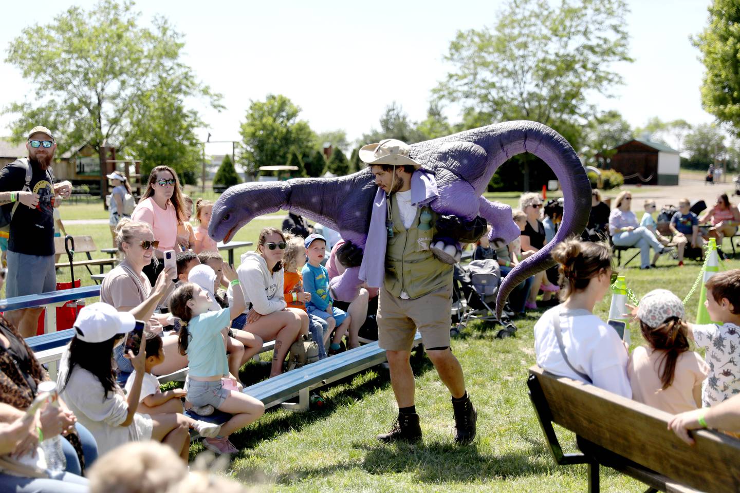 The Dino Farm Adventure at Kuipers Family Farm in Maple Park on Thursday, May 30, 2024. The Dino Farm Adventure will be at Kuipers until June 16.