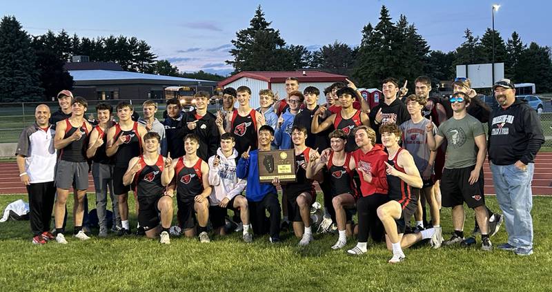 Members and coaches of the Forreston-Polo track team won the 1A Oregon Sectional at Landers-Loomis Field on Friday, May 23, 2025.