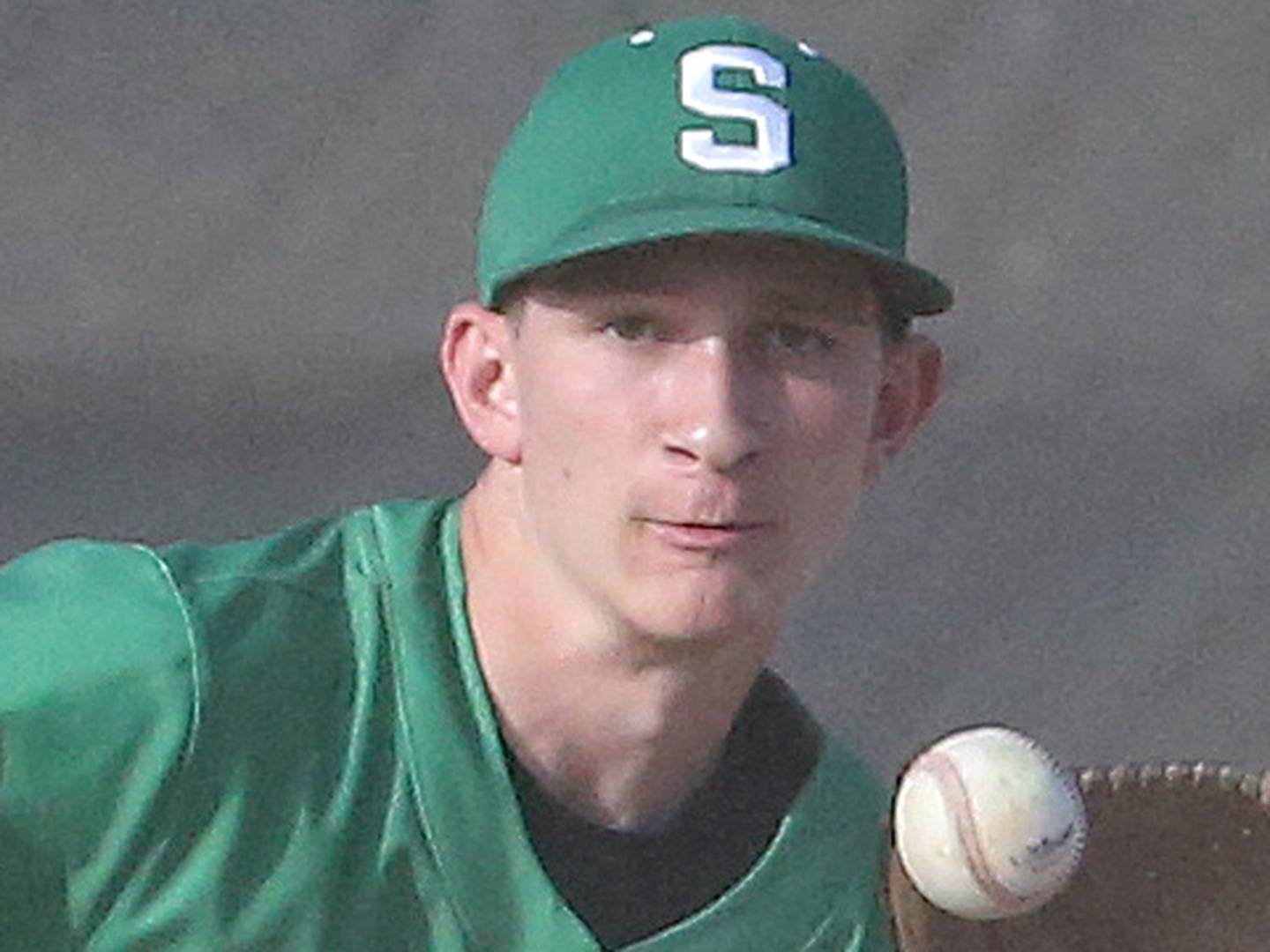 Seneca's Calvin Maierhofer makes a catch at second base to tag out Putnam County's Troy Petty on Thursday, April 13, 2023 at Seneca High School.