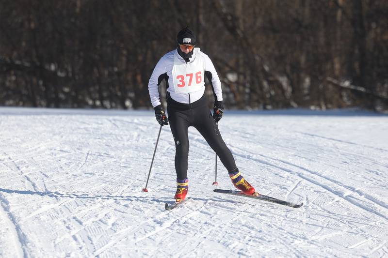 Chris Wilson, of Oswego, takes first place in the Joliet Nordic Ski Club 4k race on Saturday, Jan. 20th, 2024 at Woodruff Golf Course in Joliet.