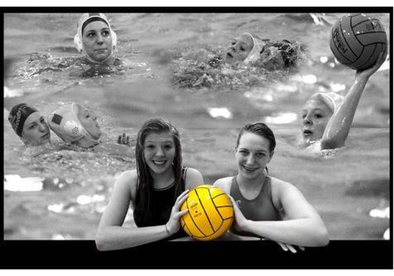 Former McHenry boys water polo team member Becca Dabrowski (left) is shown in 2013.