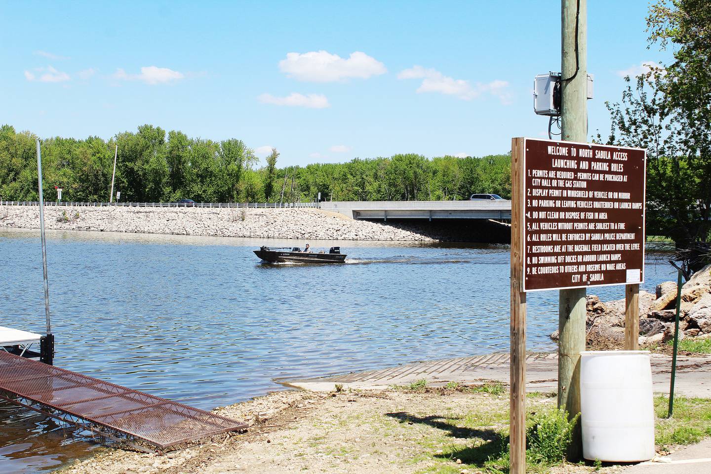 Boat access to the Mississippi River in Sabula is done on the island town's North Access.