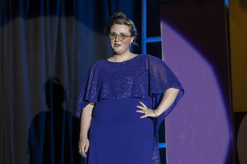 Mikkayla Hinkle plays Mrs. Peacock, one of the suspected murderers in Polo Area Community Theatre’s rendition of Clue the Musical. The interactive musical will be performed May 1, 2, and 8 at 7pm and May 3 and 9 at 2pm at the PACT theater at 117 N. Franklin in Polo.