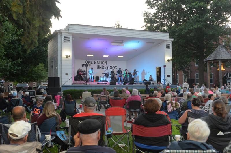 A large crowd was on hand Friday, June 9 for the opening night of the Mt. Morris Jamboree on the village square in the memorial bandshell. Generations performed for the crowd on a mild night with temperatures in the 80s. The free concerts are held every Friday night throughout the summer.