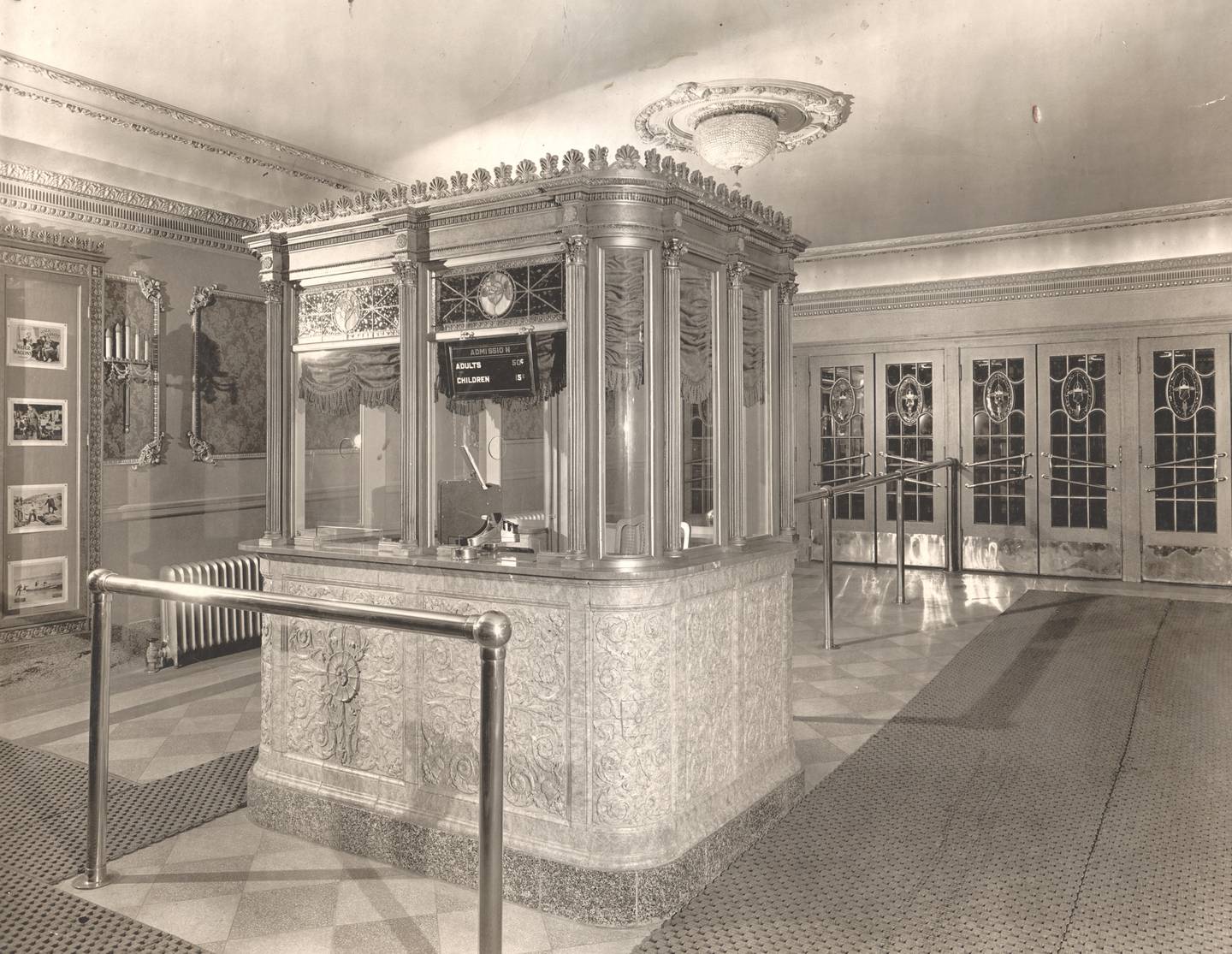 The original ticket booth stood outside The La Grange Theatre.