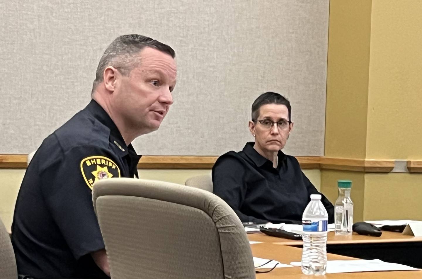 DeKalb County Sheriff Andy Sullivan presents the 2022 DeKalb County Sheriff's Office annual report to the DeKalb County Board's Law and Justice Committee on May 22, 2023.