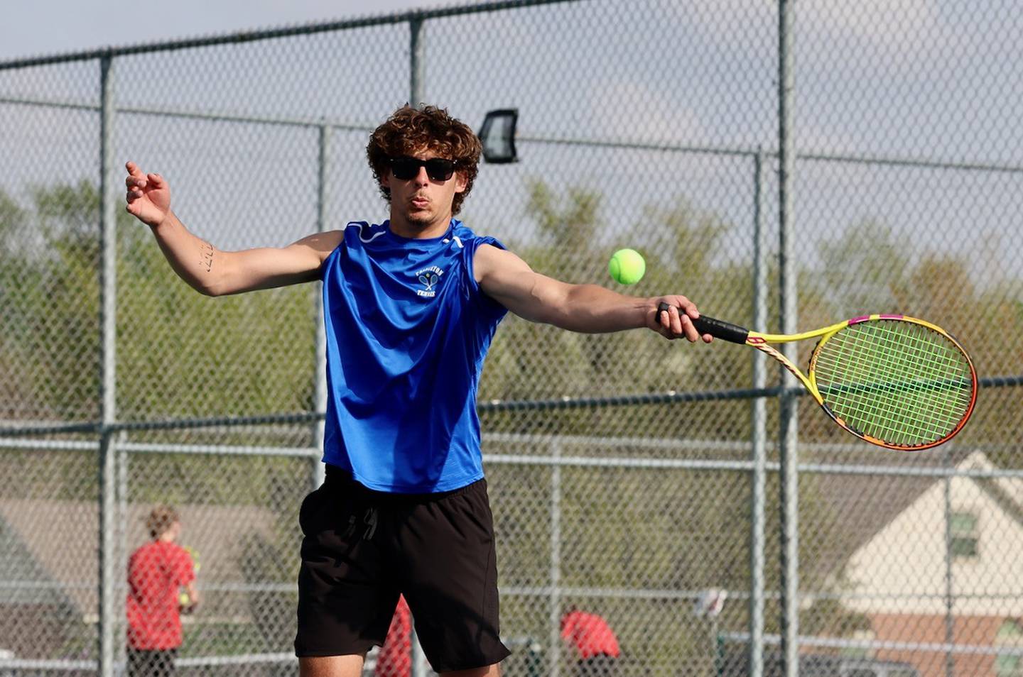 Princeton's Asa Gartin makes a return at No. 1 doubles against Ottawa on Monday.