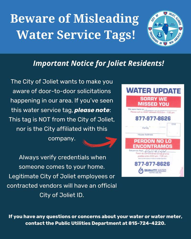 The city of Joliet posted this notice on its official Facebook page on Jan.14, 2025.