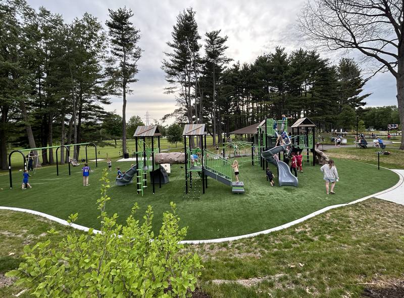 The new playground at Park East Inland Side recreation area includes features for kids ages 2-5 and 5-12. It was a popular place for kids at the Oregon Park District's grand opening celebration for the upgraded park on Monday, May 18, 2026.
