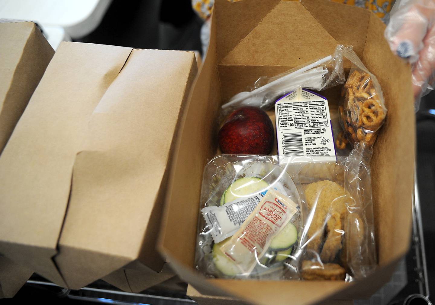 The boxed lunch children received on Tuesday, June 7, 2022, at the McHenry Public Library, 809 Front St. in McHenry, during the library's free summer lunches for kids program.
