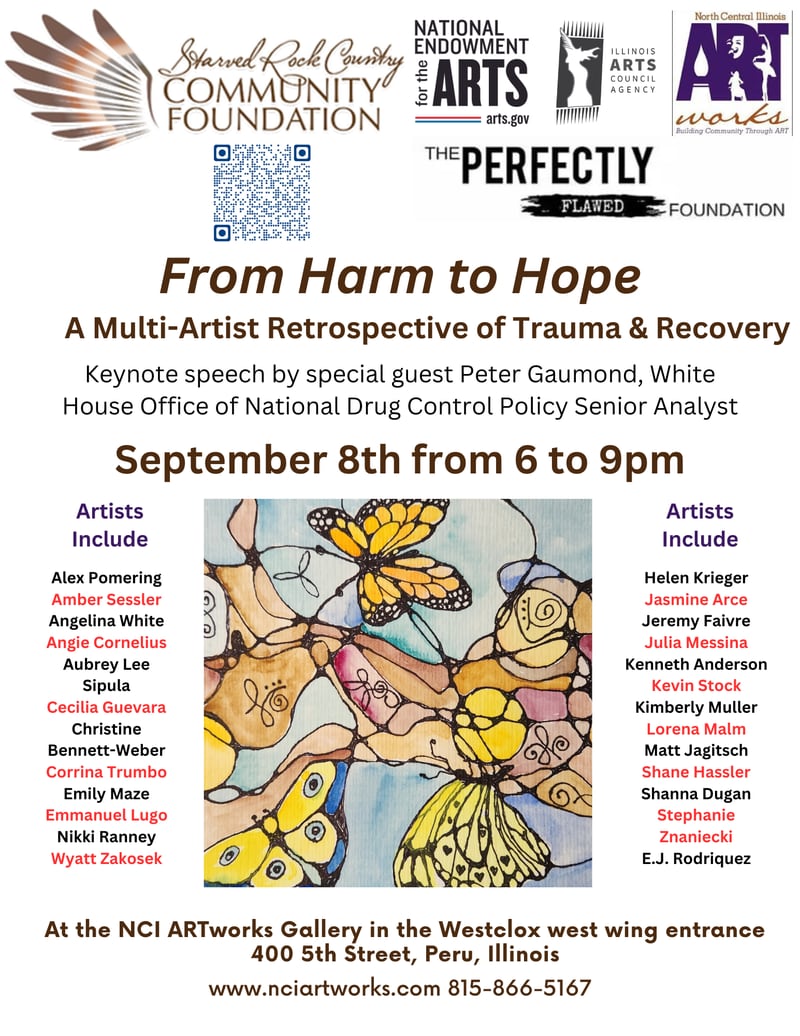 NCI ARTworks has partnered with Perfectly Flawed Foundation to create From Harm to Hope, a multi-artist exhibit of recovery-related art in celebration of National Recovery Month.
