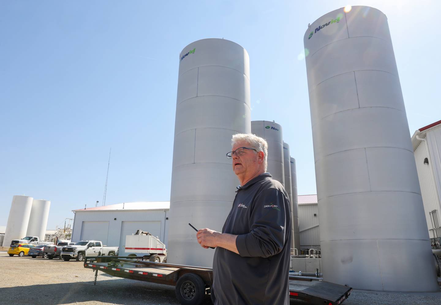 J.D. Marquis, Precision Farming Specialist at Heritage FS in St. George, walks the grounds of the recently expanded location.