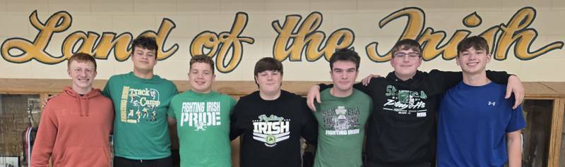 This season's offensive line for the Seneca football team is made up of (from left) Sam Finch, Zeb Maxwell, Landen Venecia, Kellen Arnold, Memphis Echeverria, Landyn Ramsey and Brady Sheedy