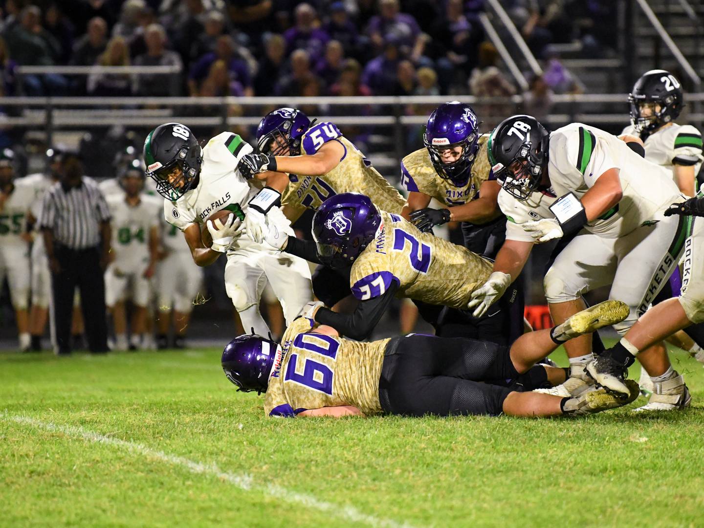 Rock Falls running back Michael Flowers carries the ball on Friday, Sept. 8, 2023 during a home game against Dixon.