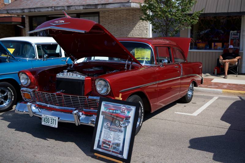 Larry Jones 1956 Chevrolet 210 on display at the Crusin' to Genoa Car Show on Saturday, Aug.16,2025 in Genoa.