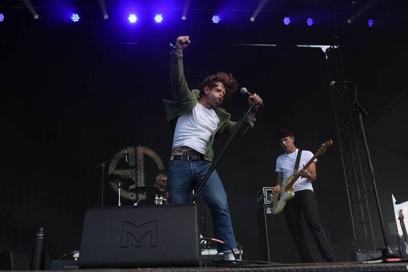 Michael Bingham of Spiritual Cramp performs at Riot Fest on Friday, Sept. 20, 2024 in Chicago.
