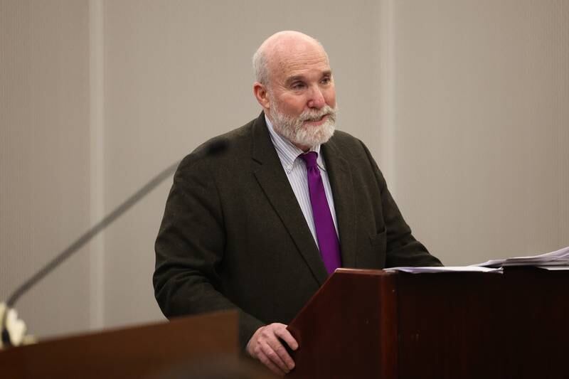 Joel Brodsky, a former attorney for convicted killer Drew Peterson, at a court hearing on Wednesday, March 6, at the Will County Courthouse in Joliet.