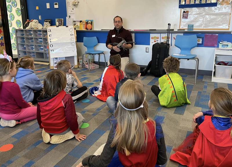 La Salle News Tribune and Ottawa Times photo editor Scott Anderson visited Mrs. Karin Kummer's classroom to read and present his photography gear during Read Across America Week at Waltham School on Tuesday, Feb. 28, 2023 in Utica. Read Across America celebrates students’ freedom to read, learn, grow, and dream.