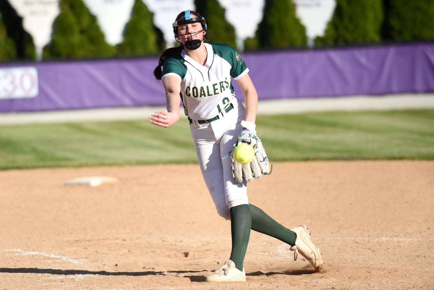 Coal City's Masyn Kuder throws a pitch during the Class 2A Manteno Regional semifinals against Manteno Wednesday, May 20, 2026.