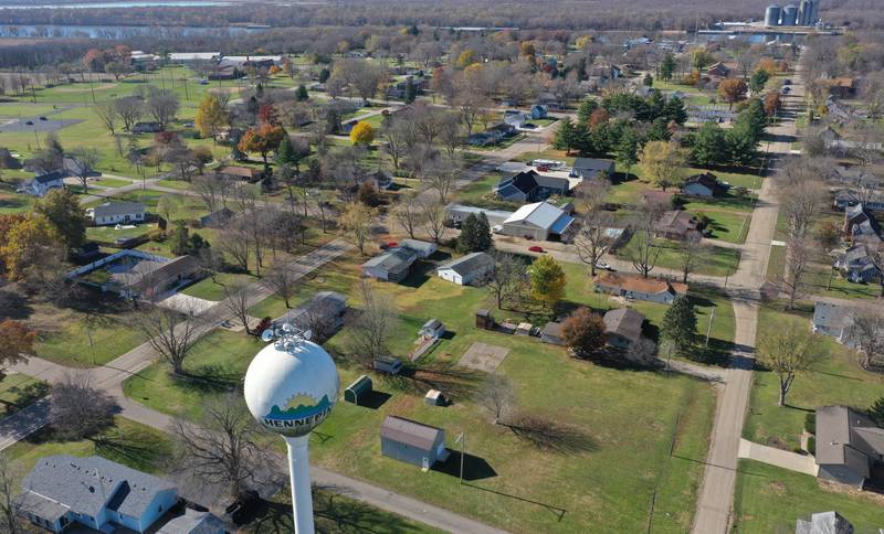 An aerial view on Thursday, Nov. 7, 2024 of the village of Hennepin.