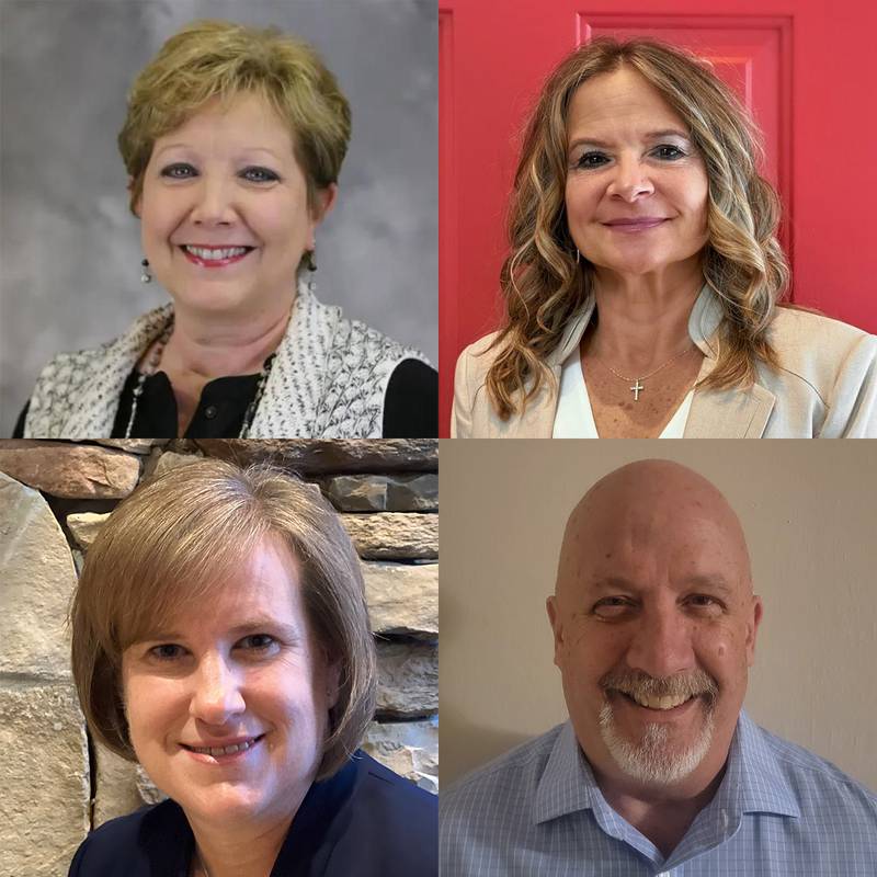 Candidates running for Crystal Lake-based Community High School District. Pictured, on the top row, are Amy Blazier (left) and Kathy Goerges (right), and on the bottom row, are Stephanie O'Neill Macro (left) and Steve Kieffer (right).